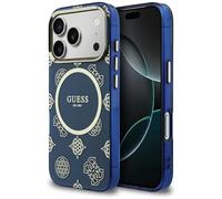 CG MOBILE Guess IML Peony Dot Compatible with MagSafe Case for iPhone 17 Pro (Blue)