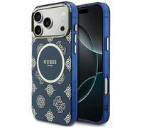 CG MOBILE Guess IML Peony Dot Compatible with MagSafe Case for iPhone 17 Pro Max (Blue)