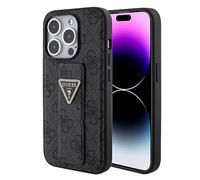 Genuine Guess Triangle Logo Impact Grip Stand Case Cover for iPhone 15 Pro Grey
