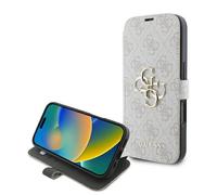 CG Mobile Guess iPhone 16 Pro Bookcase Phone Case, Pink Gold Logo, Standable
