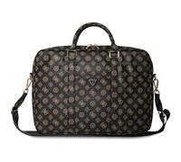 CG MOBILE Guess Laptop Bag 4G Peony Front Pocket Zipper Triangle Logo 16 Inches (Black)