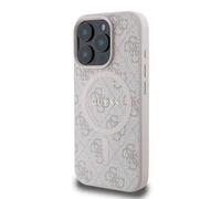 CG MOBILE Guess Magsafe PU 4G Hard Case With Classic Logo For iPhone 16 Pro - Pink