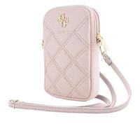 Guess Zip Quilted 4G Phone Bag Crossbody Bag - Pink