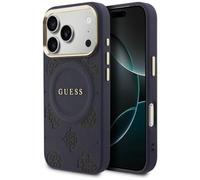 CG MOBILE Guess Peony Hot Stamp Compatible with MagSafe Case for iPhone 17 Pro Max (Black)