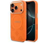 CG MOBILE Guess Peony Hot Stamp Compatible with MagSafe Case for iPhone 17 Pro Max (Black)