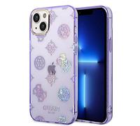 CG MOBILE Guess Phone Case for iPhone 14 Plus in Lilac IML Case, Anti-Scratch PC/TPU, Comfortable & Durable Hard Case with Accessible Ports, Shock Absorption & Signature Logo