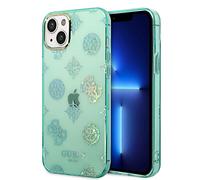 CG MOBILE Guess Phone Case for iPhone 14 Plus in Turquoise IML Case, Anti-Scratch PC/TPU, Comfortable & Durable Hard Case with Accessible Ports, Shock Absorption & Signature Logo