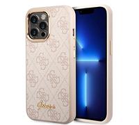 CG MOBILE GUESS Phone Case for iPhone 14 Pro in Pink 4G Pattern & Script Logo, Anti-Scratch PC/TPU, Comfortable & Durable Hard Case with Accessible Ports & Shock Absorption