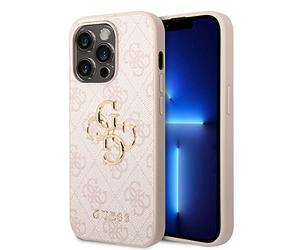 CG MOBILE Guess PU 4G Metal Logo Case for iPhone 14 Pro Pink GUHCP14L4GMGGR Black