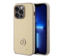 CG MOBILE Guess PU Case with Metal 4G Strass Logo for iPhone 15 Promax - Gold