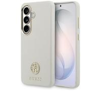 CG MOBILE Guess Round Logo with Crystals Compatible with MagSafe Case for Samsung Galaxy S26 Plus (Beige)