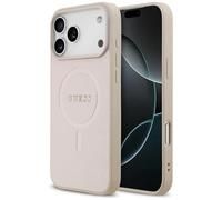 CG MOBILE Guess Saffiano Classic Logo Compatible with MagSafe Case for iPhone 17 Pro Max (Pink)