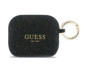 CG Mobile Guess Silicone Glitter Ring Case Cover for AirPods Pro 3 (Black)