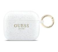 CG Mobile Guess Silicone Glitter Ring Case Cover for AirPods Pro 3 (White)