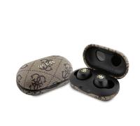 Guess 4G Metal Logo True Wireless Earbuds with Charging Case Brown - GUTWSP4EGW