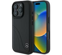 CG Mobile Hardcase iPhone 16 Pro Mercedes Star Real Leather Black/Silver