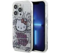 CG MOBILE Hello Kitty HKHCP14LHDGPHT case for iPhone 14 Pro 6.1" white hardcase IML Kitty On Bricks Graffiti