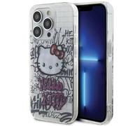CG MOBILE Hello Kitty HKHCP15LHDGPHT case for iPhone 15 Pro 6.1" white hardcase IML Kitty On Bricks Graffiti