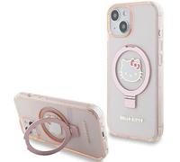 CG MOBILE Hello Kitty HKHMP15SHRSGEP Case for iPhone 15/14/13 6.1 Inch Pink with Ring Stand Glitter Electrop Logo