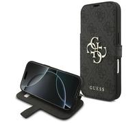 CG Mobile iPhone 17 Pro Guess Bookcase Phone Case Stand Cover Gray Gold Logo
