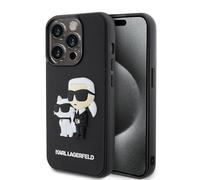 CG MOBILE Karl Lagerfeld 3D Rubber Case with NFT Karl & Choupette for iPhone 15 Pro Max Black