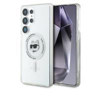 CG MOBILE Karl Lagerfeld Button Choupette Head Printed Logo, Compatible with MagSafe Case for Samsung Galaxy S25 Ultra (White)