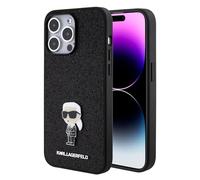 Karl Lagerfeld KLHCP15XGKNPSK Ikonik Glitter Pin Case, Black - iPhone 15 Pro Max