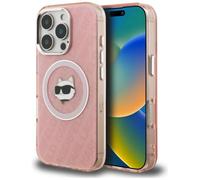 CG MOBILE Karl Lagerfeld IML Choupette Head Logo Compatible with MagSafe Case for iPhone 16 Pro (Pink)