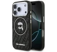 CG MOBILE Karl Lagerfeld IML Karl Heads Logo Compatible with MagSafe Case for iPhone 17 Pro Max (Black)