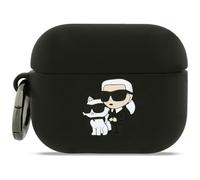 CG Mobile Karl Lagerfeld Karl and Chaupette Head Silicone Case for AirPods Pro 3 (Black)