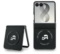 CG MOBILE Karl Lagerfeld Karl & Choupette Pins Compatible with MagSafe Case for Samsung Galaxy Z Flip8 (Black)