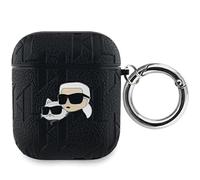CG Mobile Karl Lagerfeld KLA2PGKCPK Case for AirPods 1/2 Black Monogram Karl & Choupette Head