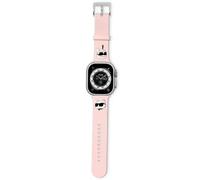 CG MOBILE Karl Lagerfeld KLAWMSLKCNP 3D Rubber Watch Strap for Apple Watch 38/40/41 mm Pink Silicone