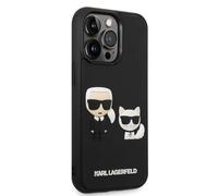 CG MOBILE Karl Lagerfeld KLHCP14L3DRKCK Case for iPhone 14 Pro 6.1 Inch Black Hard Case Karl & Choupette Ikonik 3D