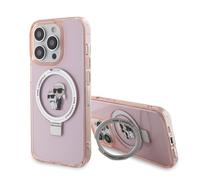CG MOBILE Karl Lagerfeld Magfit Ring Stand Case for iPhone 15 Pro Max (Pink)