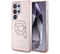 CG MOBILE Karl Lagerfeld Rhinestone Karl Head Logo Case for Samsung Galaxy S25 Ultra (Pink)