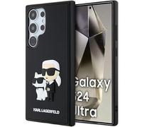 CG MOBILE Karl Lagerfeld Samsung Galaxy S24 Back Cover Case 3D Rubber Karl & Choupette Black (S928-Galaxy S24 Ultra)