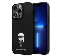 Karl Lagerfeld Silicone Ikonik Metal Pin Case, Black - iPhone 15 Pro Max