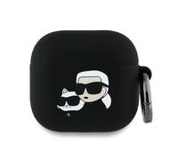 Karl Lagerfeld 3D Karl & Choupette Head Silicone Case for AirPods 4 Black