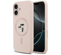CG MOBILE Karl Lagerfeld Silicone Ring "Karl & Choupette" Compatible with MagSafe Case for iPhone 17 (Pink)