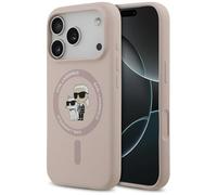 CG MOBILE Karl Lagerfeld Silicone Ring "Karl & Choupette" Compatible with MagSafe Case for iPhone 17 Pro (Pink)