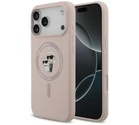 CG MOBILE Karl Lagerfeld Silicone Ring "Karl & Choupette" Compatible with MagSafe Case for iPhone 17 Pro Max (Pink)