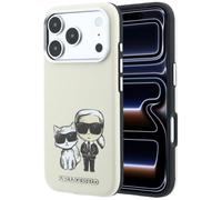 CG MOBILE Karl Lagerfeld Smooth Karl & Choupette Body Sketch Compatible with MagSafe Case for iPhone 18 Pro Max / 17 Pro Max (Beige)