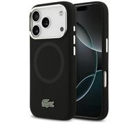 CG MOBILE Lacoste HC Silicone Metal Logo Compatible with MagSafe Case for iPhone 17 Pro (Black)