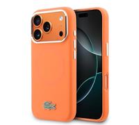 CG MOBILE Lacoste HC Silicone Metal Logo Compatible with MagSafe Case for iPhone 17 Pro (Orange)