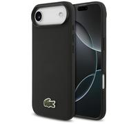 CG MOBILE Lacoste Iconic Petit Pique Woven Logo Compatible with MagSafe Case for iPhone 17 Air (Black)