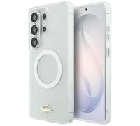 CG MOBILE Lacoste Shockproof Logo in Matte Gold Compatible with MagSafe Case for Samsung Galaxy S26 Ultra (White)