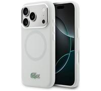 CG MOBILE Lacoste Silicone Metal Logo Compatible with MagSafe Case for iPhone 17 Pro Max (Grey)