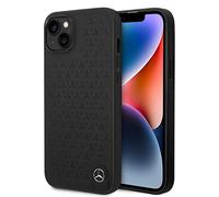 CG MOBILE Mercedes-Benz Genuine Leather Case for iPhone 14 Max with Star Pattern - Black