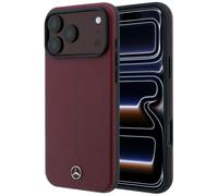 CG MOBILE Mercedes Iconic Line Half Leather Wrap Line Compatible with MagSafe Case for iPhone 18 Pro Max / 17 Pro Max (Burgundy)